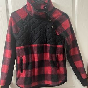 ABERCROMBIE buffalo plaid fleece xxs